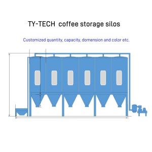 Industrial stainless steel 100kg 200kg coffee silos coffee beans storage silo